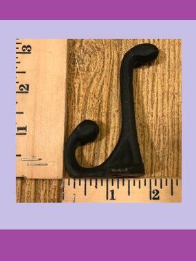 One (1) Cast Iron Rustic Brown 2 3/4" tall Double Wall Hooks One (1) 0170-01202